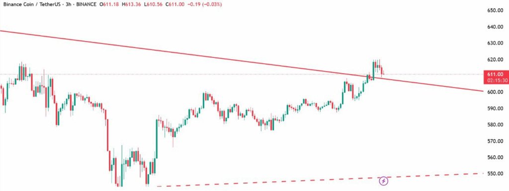 BNB 3-hour Chart (Credit: Iko)
