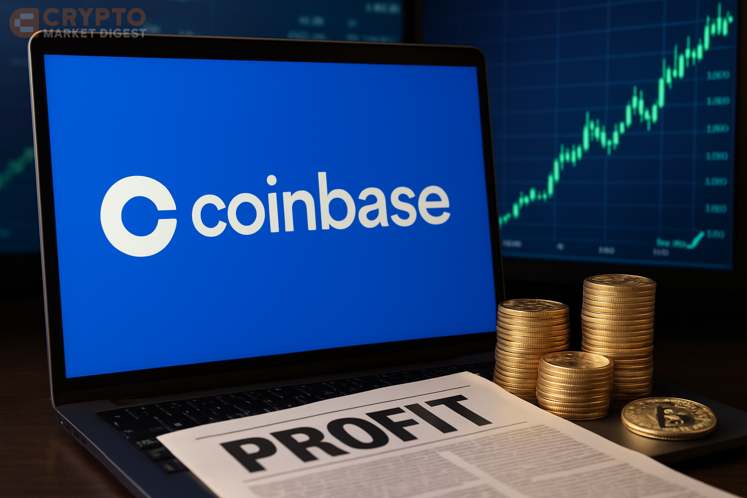 Coinbase Shares Surge as Crypto Exchange Posts First Profit in Two Years